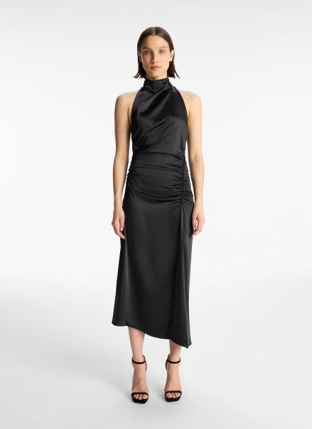 Black A.l.c Dresses Inez Satin Midi Dress Women