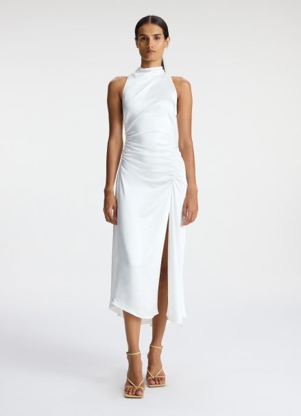 Inez Satin Midi Dress A.l.c Dresses Whisper White Women