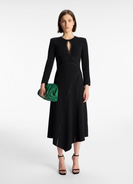Women A.l.c Black Dresses Xenia Midi Dress