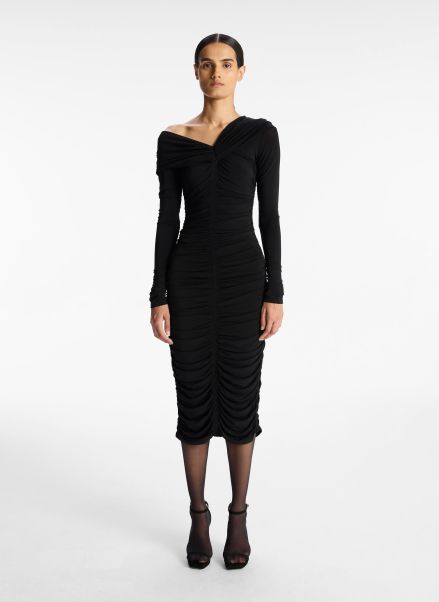 A.l.c Women Black Dresses Marie Jersey Midi Dress