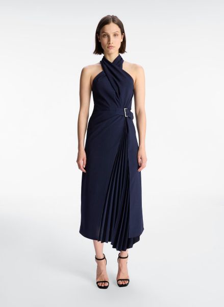 Dresses Women Fiona Pleated Midi Dress A.l.c Evening Blue