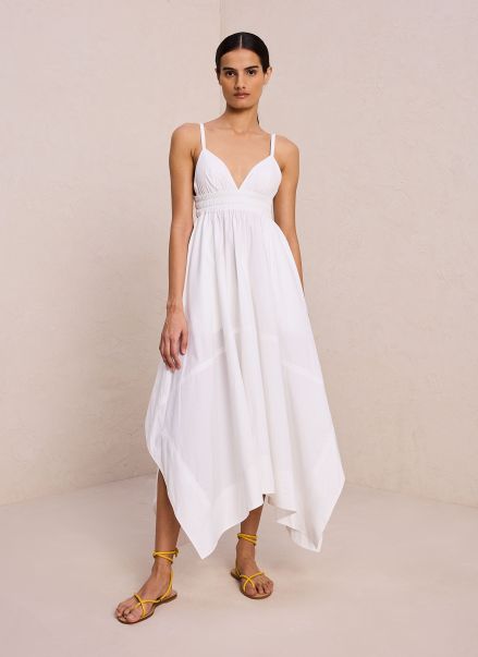 White Rosie Cotton Midi Dress Women A.l.c Dresses
