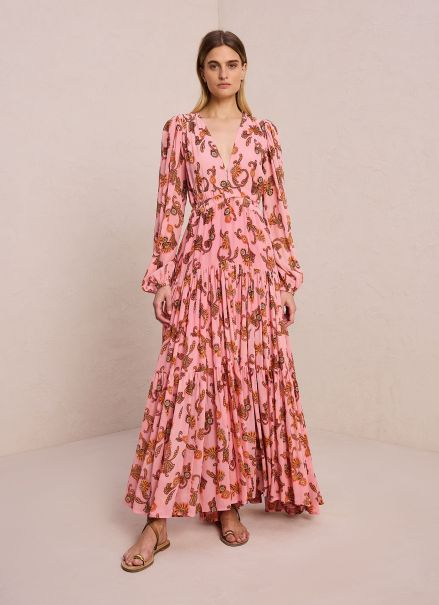 A.l.c Women Dresses Rosa Multi Annie Silk Maxi Dress