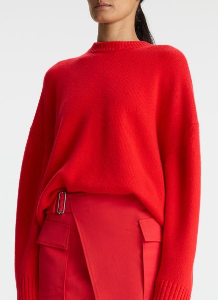 A.l.c Women Sweaters Cadmium Red Ayden Wool Cashmere Sweater