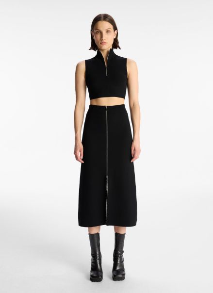 Natalia Knit Midi Skirt Black Knitwear A.l.c Women