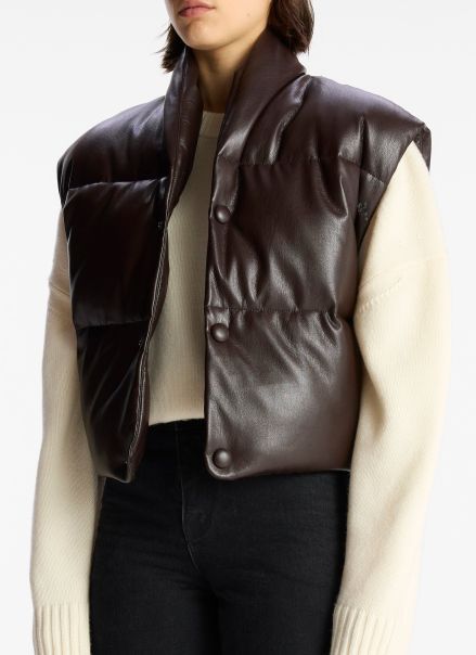 Chocolate Plum Willow Vegan Leather Vest A.l.c Jackets & Coats Women