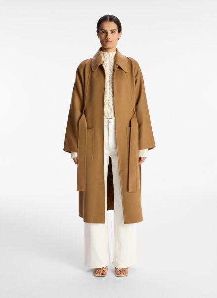 A.l.c Winslet Wool Coat Jackets & Coats Women Camel