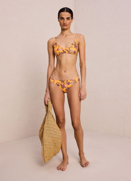 Cleo Scoop Bikini Top Women Limone Multi Swim A.l.c