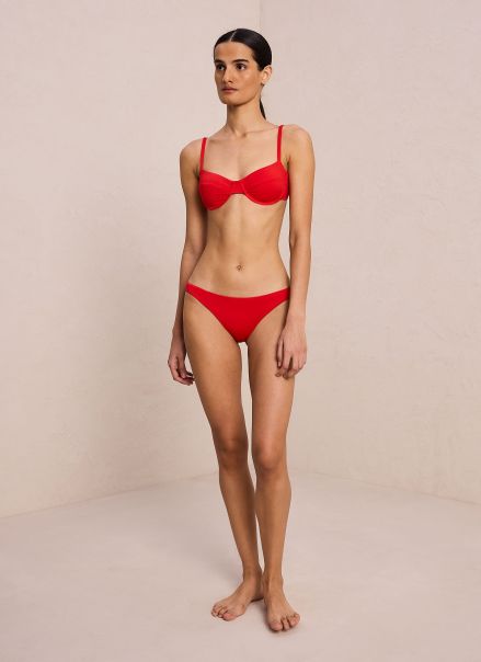Vibrant Red Swim A.l.c Amber Bikini Bottom Women