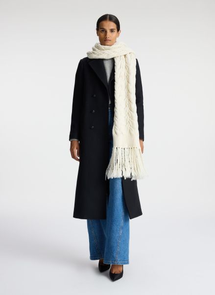Women Off White A.l.c Emilia Wool Cable Scarf Accessories