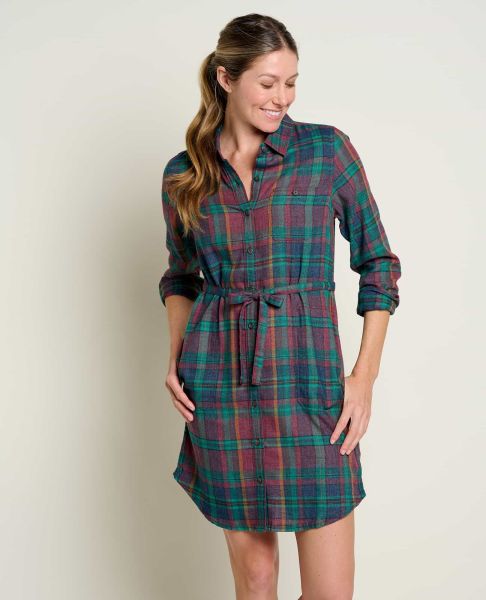Toad & Co Aurora Durable Women Dresses Re-Form Flannel Shirtdress