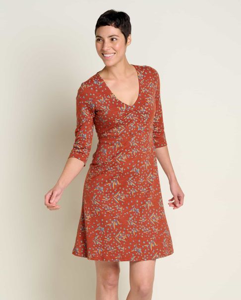 Dresses Latest Cinnamon Seedpod Print Toad & Co Rosalinda Dress Women