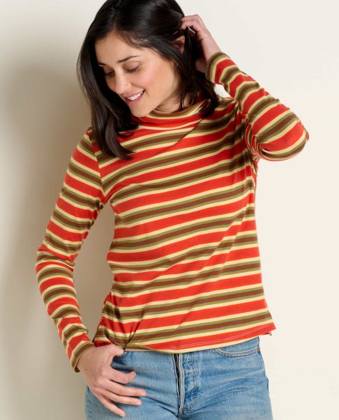 Tops & T-Shirts Maisey Long Sleeve T-Neck Toad & Co Women Simple Grenadine Stripe