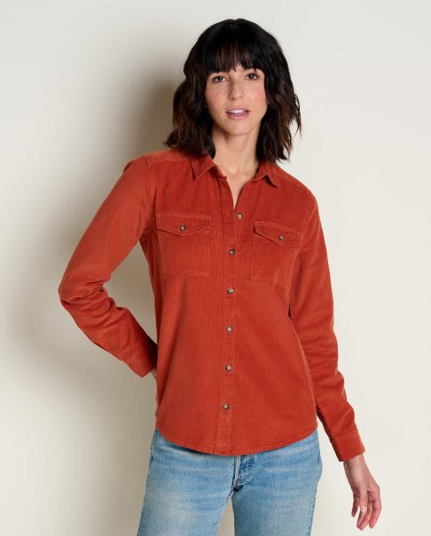 Tops & T-Shirts Toad & Co Women Plush Women's Scouter Cord Long Sleeve Shirt Cinnamon