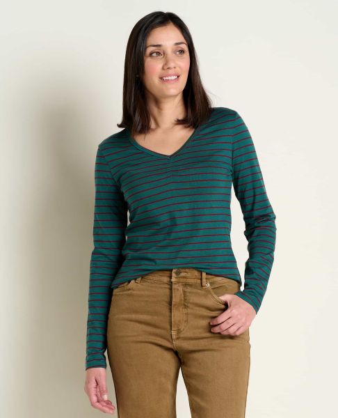 Tops & T-Shirts Toad & Co Women Port Bold Stripe Rose Long Sleeve Tee Flexible
