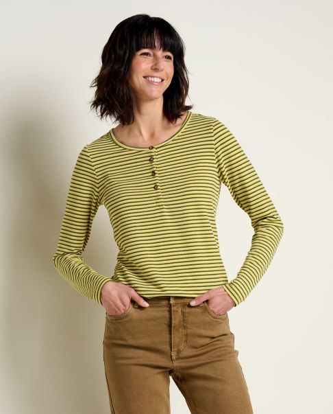 Piru Long Sleeve Henley Tops & T-Shirts Pike Trio Stripe Dependable Toad & Co Women