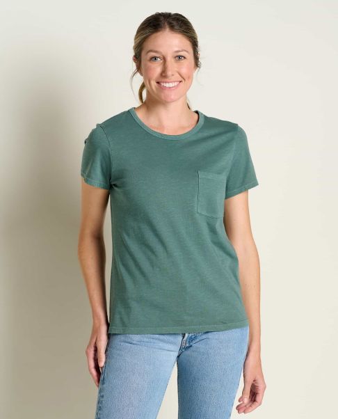 Women Silver Pine Custom Women's Primo Short Sleeve Crew Toad & Co Tops & T-Shirts