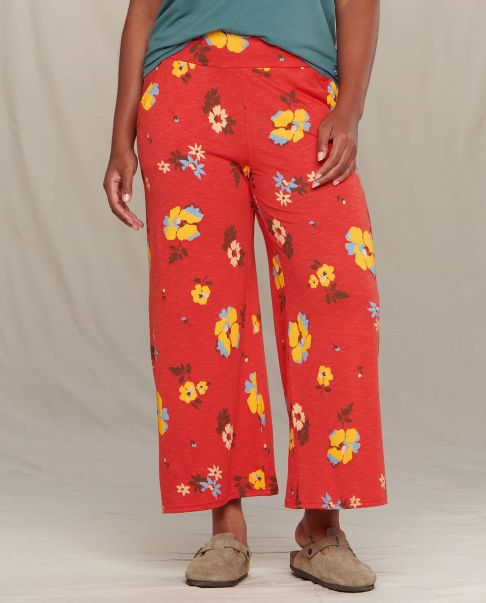 Toad & Co Chaka Wide Leg Pant Quick Pants Women Winterberry Floral Print