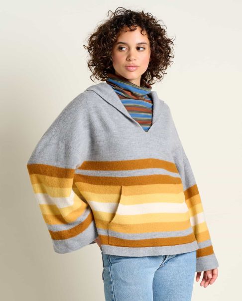 Heartfelt Poncho Sweaters Promo Acorn Stripe Toad & Co Women