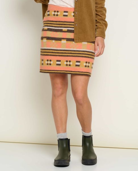 Heartfelt Sweater Skirt Toad & Co Tailored Women Papaya Geo Stripe Skirts & Skorts