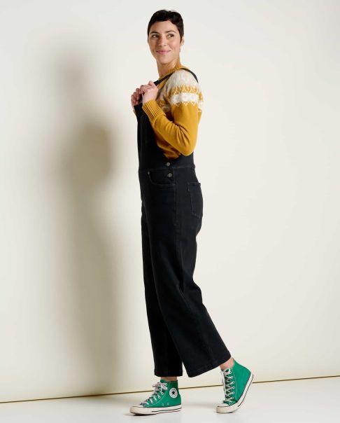 Balsam Seeded Denim Overall Jumpsuits & Overalls Custom Washed Black Toad & Co Women