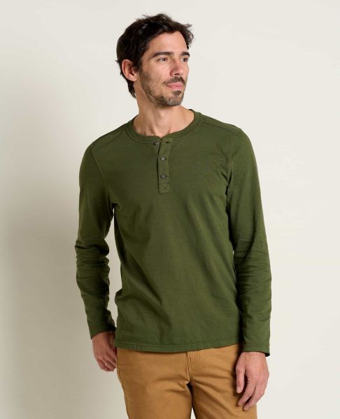 Toad & Co Chive Men Top Men's Primo Long Sleeve Henley Shirts
