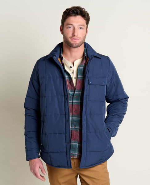Men Spruce Wood Shirt Jacket True Navy Sustainable Toad & Co Jackets & Layers