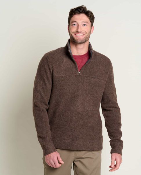 Manifest Men Falcon Brown Kennicott Quarter Zip Sweater Jackets & Layers Toad & Co