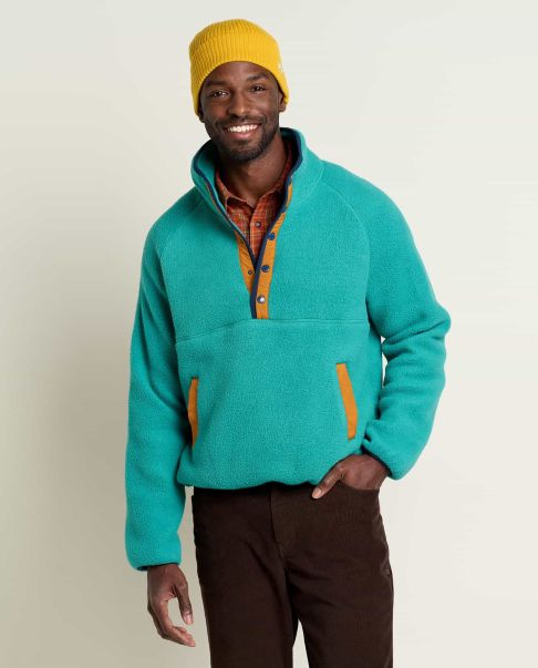 Men's Campo Fleece Pullover Men Jackets & Layers Now Cyan Toad & Co