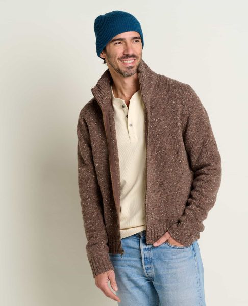 Men's Wilde Zip Sweater Elegant Jackets & Layers Brown Sugar Toad & Co Men