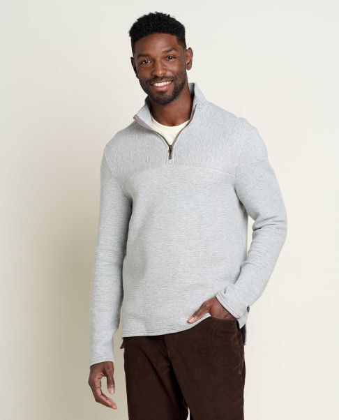 Jackets & Layers Moonwake 1/4 Zip Pullover Men Toad & Co Seamless Heather Grey