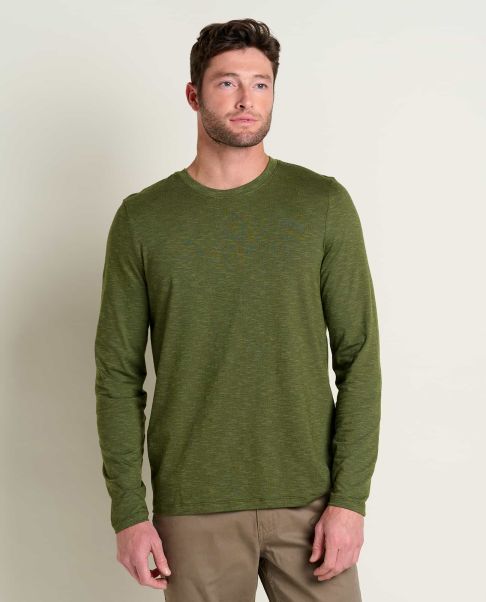 Tempo Long Sleeve Crew Men Chive Toad & Co Value T-Shirts