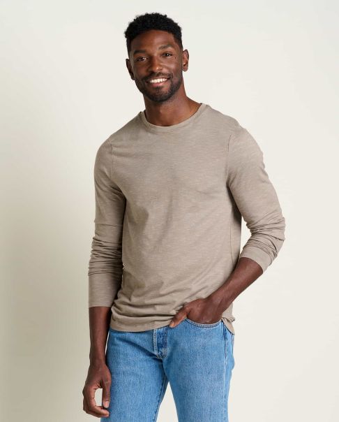 Tempo Long Sleeve Crew Men Dark Chino Toad & Co Low Cost T-Shirts