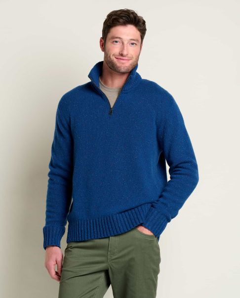 Men Refined Toad & Co Men's Wilde 1/4 Zip Sweater Sweaters True Navy